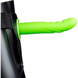Strap On Ouch! Hollow Strap-On Textured Curved Metallic Cinzento Verde