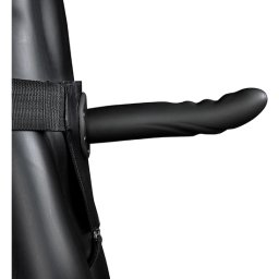 Strap On Ouch! Hollow Strap-On Textured Curved Metallic Cinzento Preto