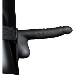 Strap On Ouch! Hollow Strap-On Ribbed Preto