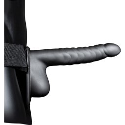 Strap On Ouch! Hollow Strap-On Ribbed GunMetal