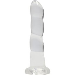 Dildo Crystal Clear Dildo C/ Sucção 7" Real Rock Transparente