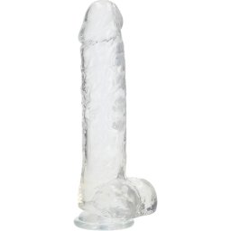 Dildo Realístico Crystal Clear 10" Real Rock Transparente