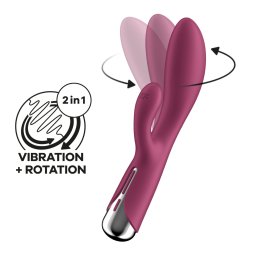 Vibrador Recarregável Satisfyer Spinning Rabbit Vermelho
