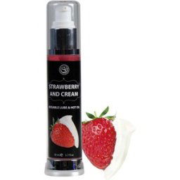 Lubrificante e Óleo de Massagem à Base de Água Secret Play Morango & Chantili (50 ml)