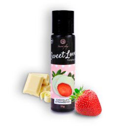 Gel Lubrificante à Base de Água Morango e Chocolate Branco Sweet Love Secret Play (60 ml)