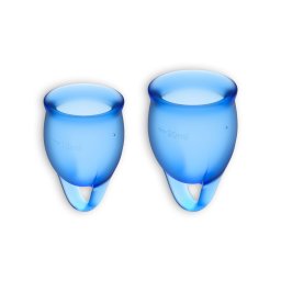 Conjunto de 2 Copos Menstruais Satisfyer Feel Confident Azul Escuro