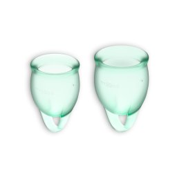 Conjunto de 2 Copos Menstruais Satisfyer Feel Confident Verde Claro