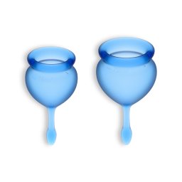 Conjunto de 2 Copos Menstruais Satisfyer Feel Good Azul Escuro