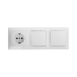 Aigostar - Conjunto de 2 interruptores domésticos com tomada 1x16A/250V SCHUKO