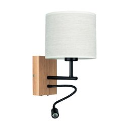 Spot-Light 57291974 - Luminária flexível BOHO 1xE27/25W + LED/1W/230V carvalho