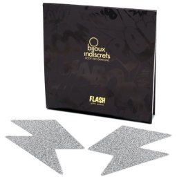 Cobertura Mamilos Flash Glitter Bolt Bijoux Indiscrets Prateados