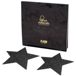 Cobertura Mamilos Flash Glitter Star Bijoux Indiscrets Pretos