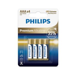 Philips LR03M4B/10 - 4 pilhas alcalinas AAA PREMIUM 1,5V 1320mAh