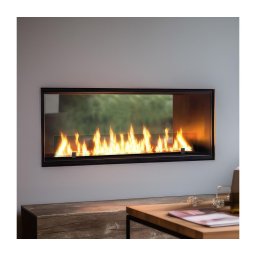 InFire - Lareira embutida BIO 48,5x123,5 cm 6kW preto