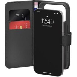 Puro Capa Wallet Book Stand para iPhone 17 Pro - Preto