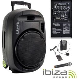 Ibiza PORT12VHF-BT Sistema Portátil a Bateria até 5h 700W Coluna amplificada