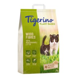 25l (10,3kg) Tigerino Areia para gatos de fibra de madeira - aroma de madeira natural