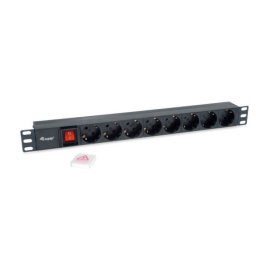Bloco de 8 tomadas Equip Plástico Preto (1U Horizontal)