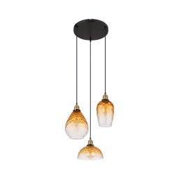 Globo 15786-3H1 - Candeeiro suspenso SALVY 3xE27/60W/230V diâmetro 46 cm laranja