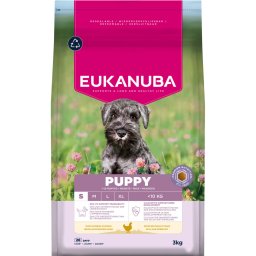 3kg Premium Nutrition Puppy Small Breed Frango Eukanuba ração cão