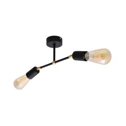 Candelabro montado à superfície ROSETTE 2xE27/15W/230V preto/dourado