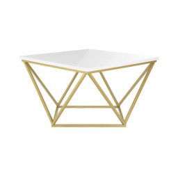Mesa de centro CURVED 62x62 cm latão/branco