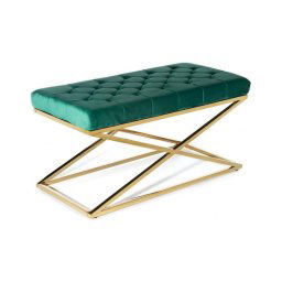 Banco acolchoado SALIBA 50x97 cm dourado/verde