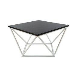 Mesa de centro CURVED 60x60 cm branco/preto