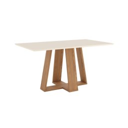 MESA DE JANTAR 160X90 BICOLOR COM PÉS MADEIRA CARLOTTA