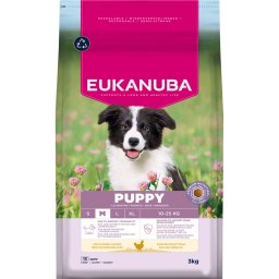 2x3kg Premium Nutrition Puppy Medium Frango Eukanuba ração para cães