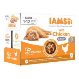 48x85g Advanced Nutrition Kitten com frango em molho IAMS