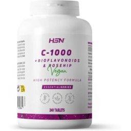 HSN Vitamina c 1000mg + bioflavonoides + rosa mosqueta - 240 tabs - Energizantes naturais - Tabletas - 240 Serviços