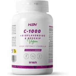 HSN Vitamina c 1000mg + bioflavonoides + rosa mosqueta - 120 tabs - Energizantes naturais - Tabletas - 120 Serviços