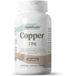 Vitaminalia Gluconato de cobre (2mg cobre) - 180 tabs - Minerais - Tabletas - 180 Serviços