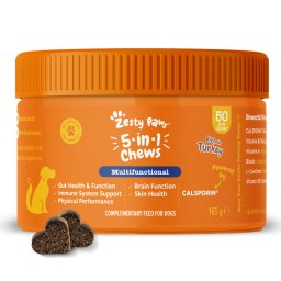 50un. 5-in-1 Chews com peru Zesty Paws suplemento para cães