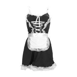 Fantasia de Criada Preto S-Line