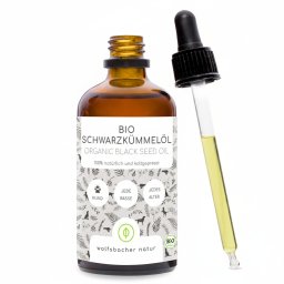 100ml óleo de sementes de cominho preto biológico Wolfsbacher Natur para cães