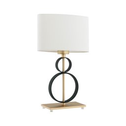 Argon 8373 - Lâmpada de mesa PERSEO 1xE27/15W/230V 42 cm creme/preto