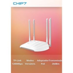 Tp-Link AC1200 Dual-Band Wi-Fi Access Point, 867Mbps at 5GHz + 300Mbps at 2.4GHz, 802.11b/g/n/ac, 1 Gigabit Ports, Passive PoE Supported, AP/Client/Range Extender, Multi-SSID, 4 fixed antennas, Beamforming, MU-MIMO - Preço válido até nova comunicação