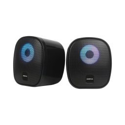 Colunas USB com RGB e retroiluminação 2x3W/5V preto