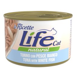4x150g Atum com peixe branco AlimLife Cat "Le Ricette" Alimento húmido para gatos