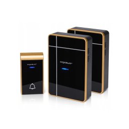 Aigostar - CONJUNTO 2x Campainhas sem fios 3xAA IP44 preto