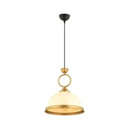 Lustre suspenso a cabo MONZA 1xE27/40W/230V Ø 26 cm creme/bronze