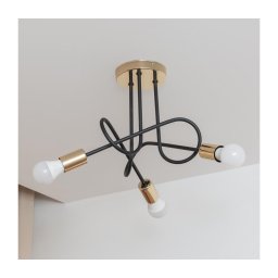 Lustre de teto de fixação à superfície OXFORD 3xE27/15W/230V, dourado/preto
