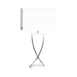 ByRydens 2820440-5000 - Candeeiro de mesa OMEGA 1xE27/5W/230V branco/cromado brilhante