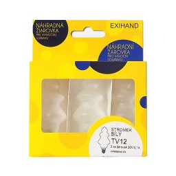 CONJUNTO 3 x Lâmpada de substituição TREE E10/20V/0,1A branco