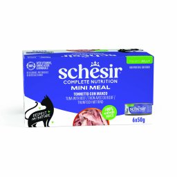 24x50g Complete Nutrition geleia atum vaca Schesir comida para gatos
