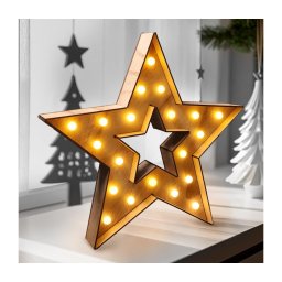 Brilagi - Estrela LED para decoração de Natal, 38 x 40 cm, alimentada por 2 pilhas AA