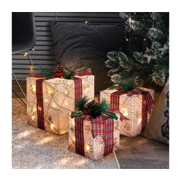Brilagi - Conjunto 3x LED Decorações de Natal para exterior LED/230V IP44 Presentes