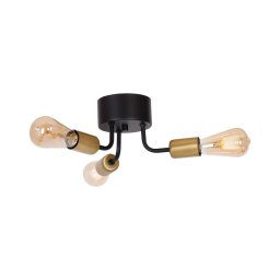 Candelabro montado à superfície BRENDA 3xE27/60W/230V preto/dourado